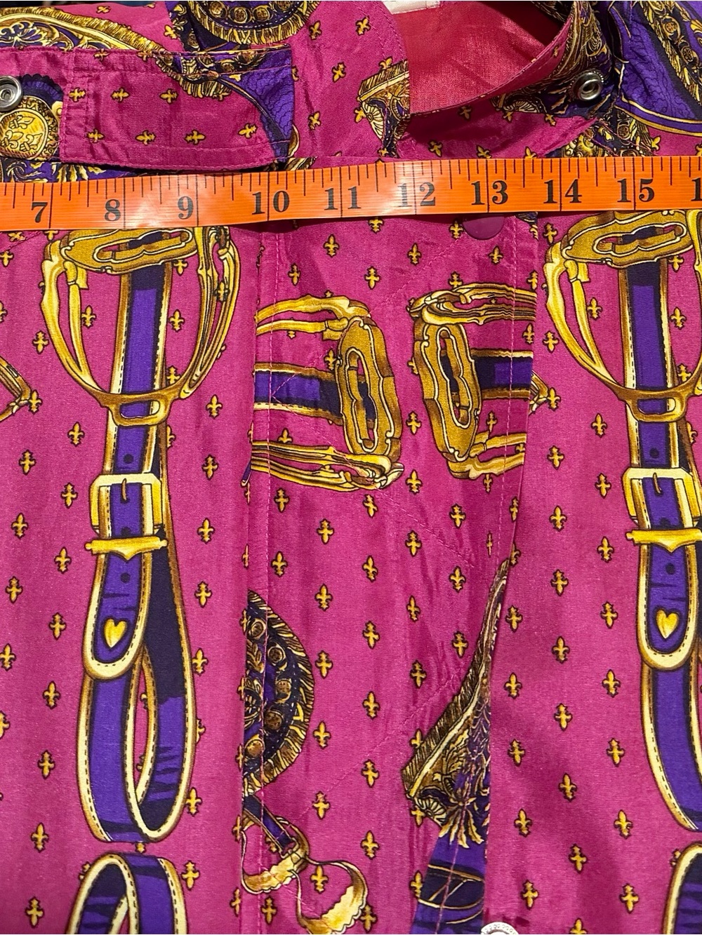 Vintage Regina Porter Women's Pink Purple Equestrian-Print Bomber Jacket Small - Picture 8 of 13